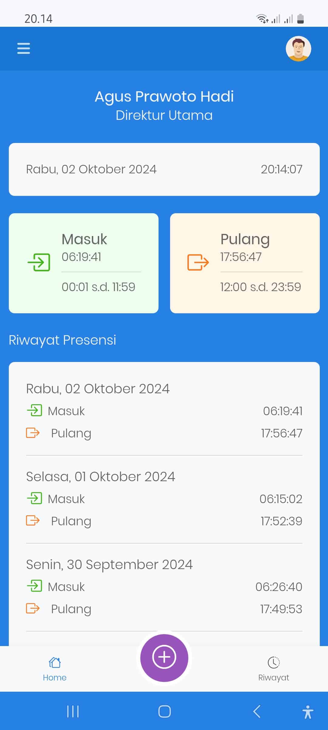 Aplikasi Presensi Dibuka Menggunakan Perangkat Mobile